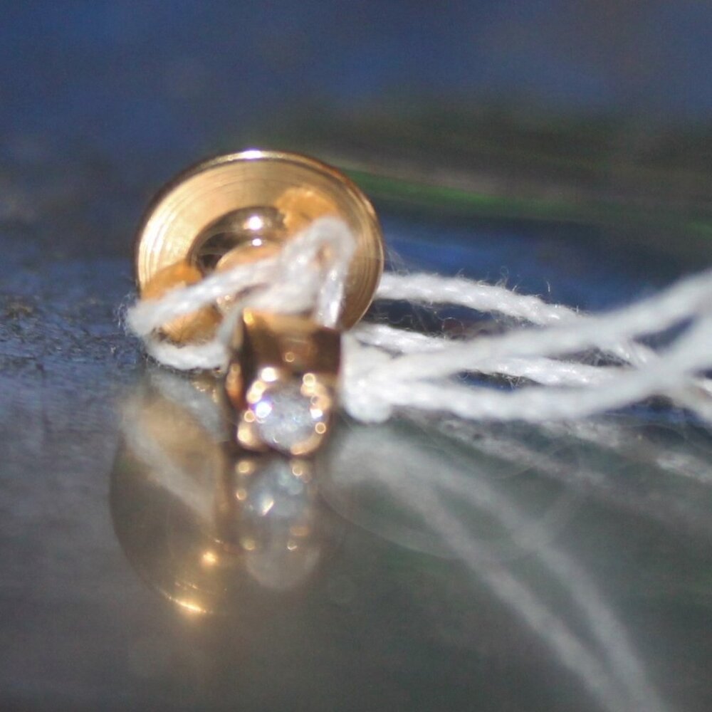14K Yellow Gold Genuine .25 Carat Clear Genuine Diamond Tie Clip Heirloom Qualit